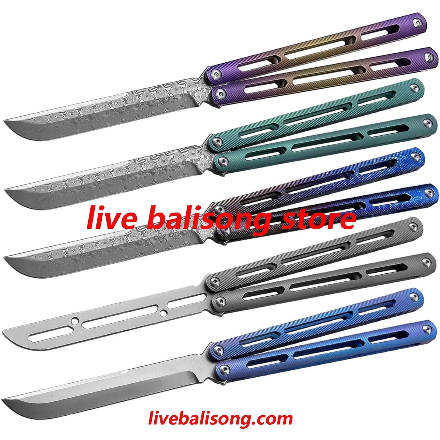 Theone Tsunami Balisong Clone Titanium Channel Handle livebalisong