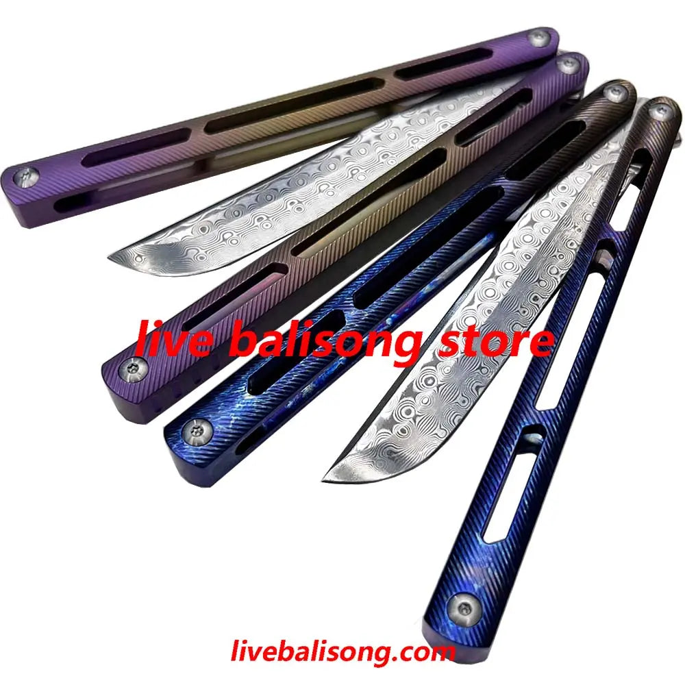 Theone Tsunami Balisong Clone Titanium Channel Handle livebalisong