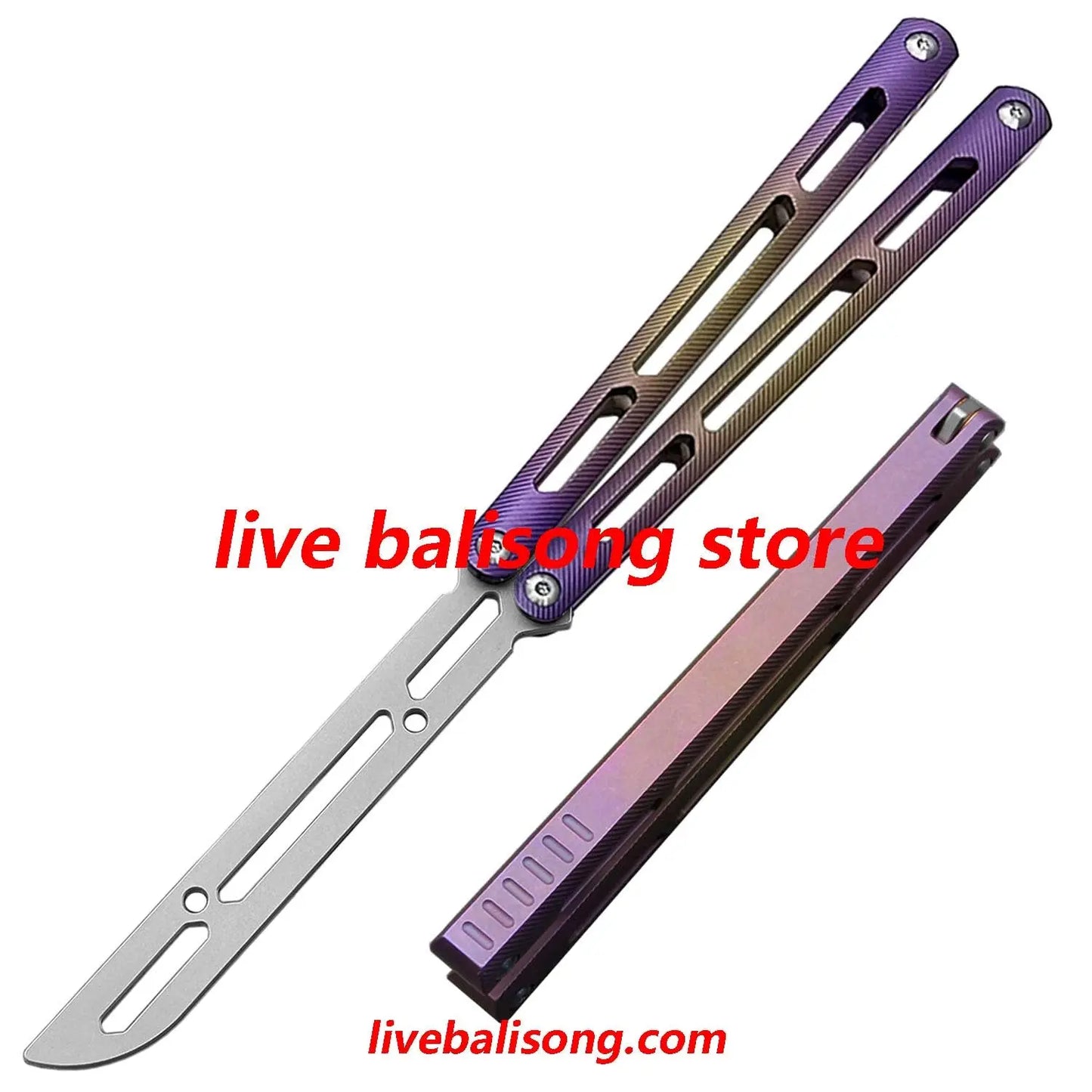 Theone Tsunami Balisong Clone Titanium Channel Handle livebalisong