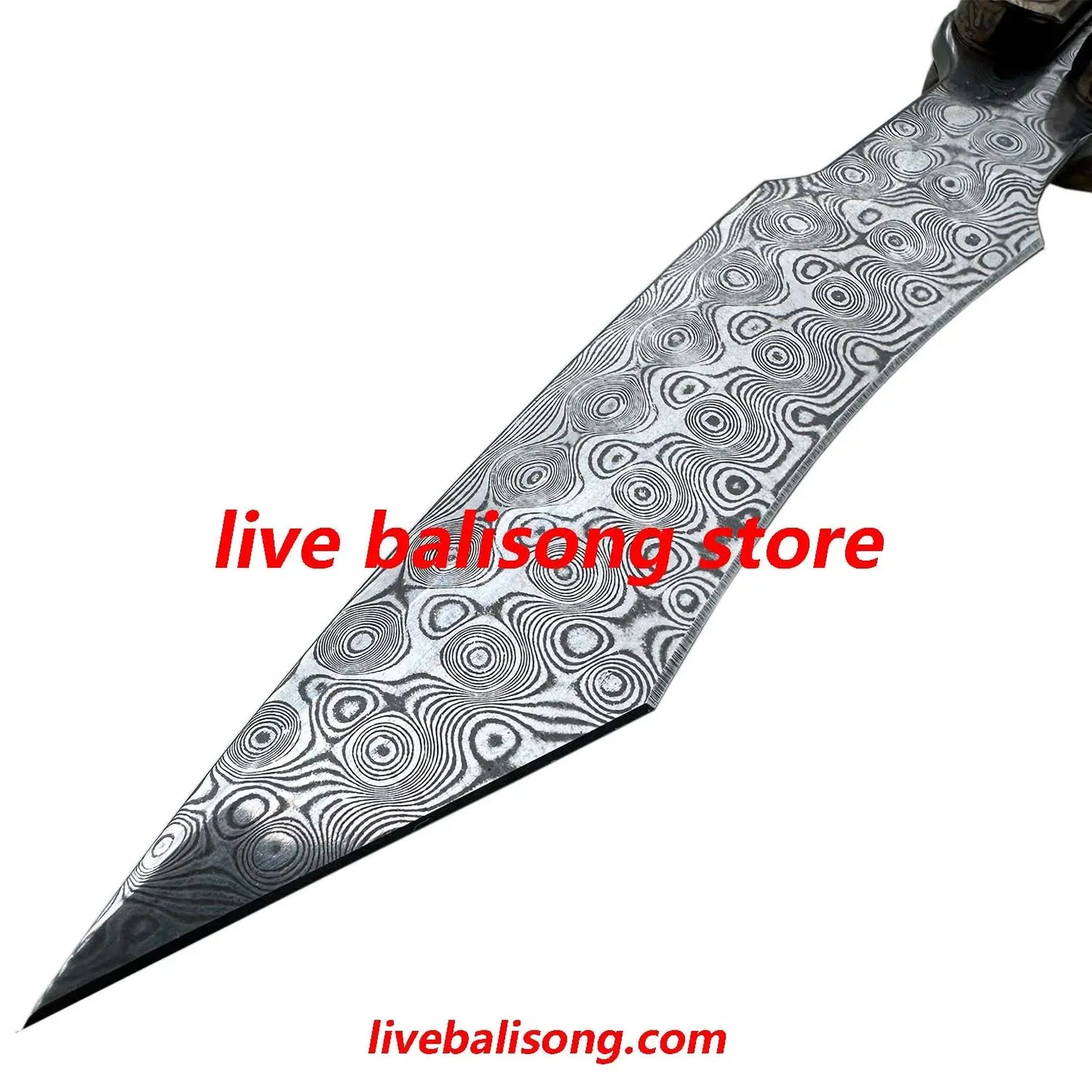 Theone Viper Balisong Clone Titanium Handle Damascus Blade livebalisong