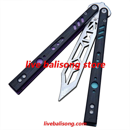 ARMED SHARK Replicant (REP) Balisong Trainer Clone Titanium+G10 Handle livebalisong