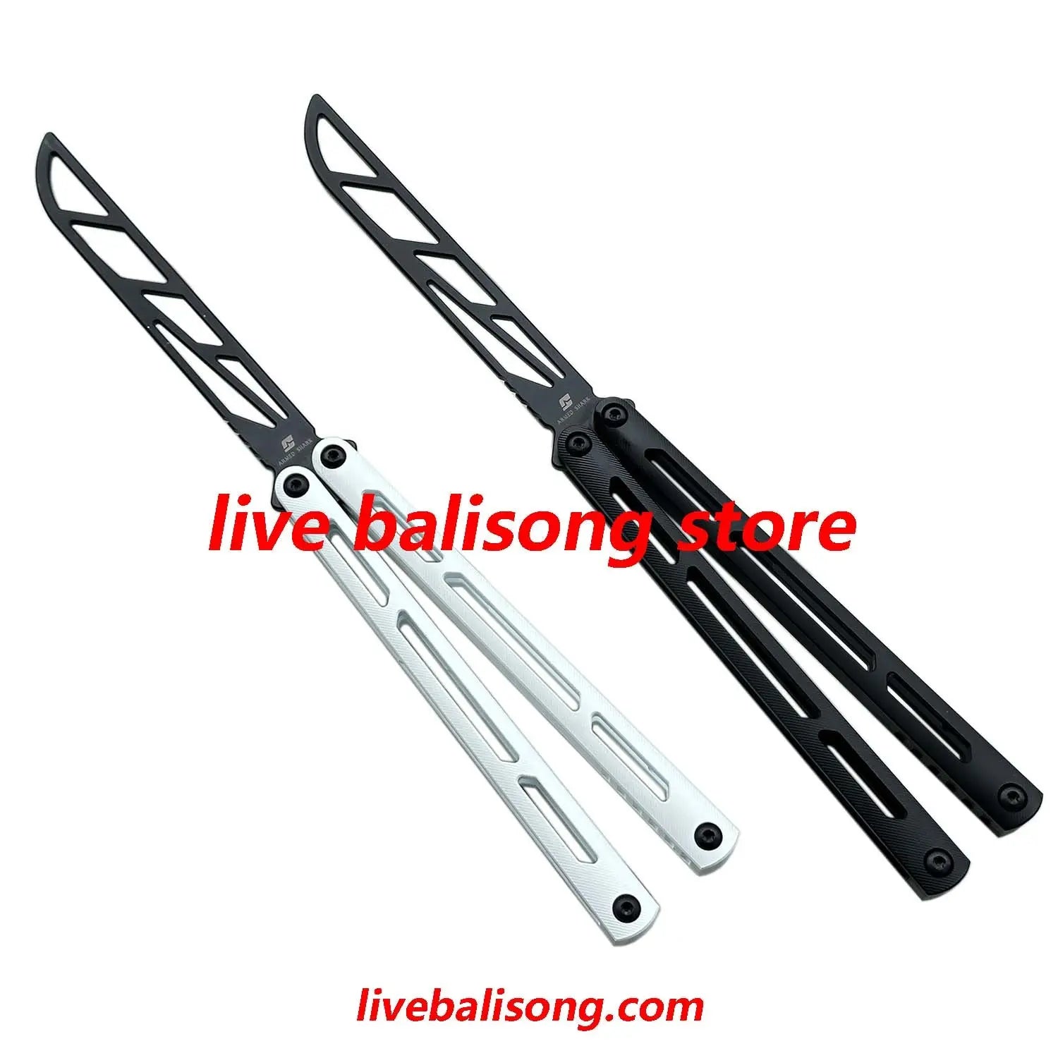 ARMED SHARK Tsunami Balisong Trainer Clone Titanium Chanwich Handle livebalisong