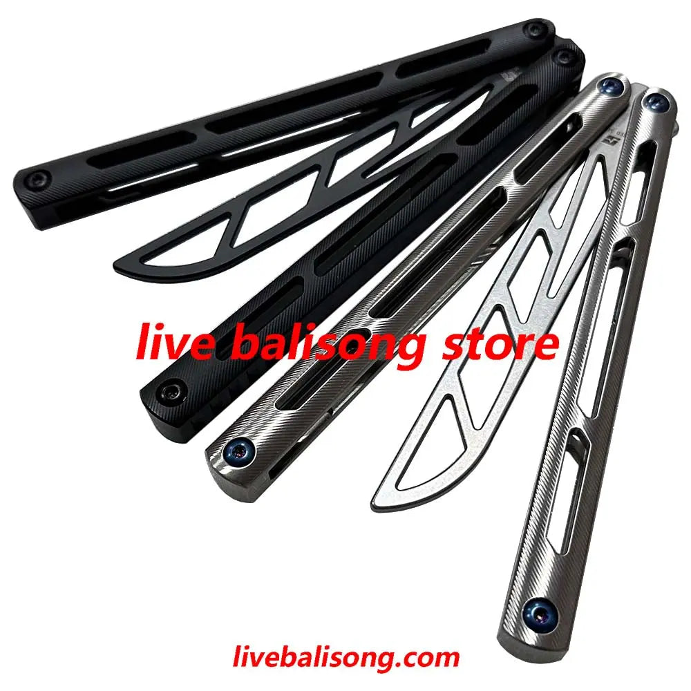 ARMED SHARK Tsunami Balisong Trainer Clone Titanium Chanwich Handle livebalisong