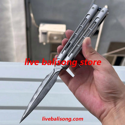 Growl Balisong CK Integralis II Clone Titanium handle livebalisong