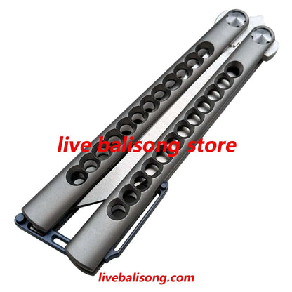 Growl Smallpox Mini Titanium Balisong Sandwich Handle livebalisong