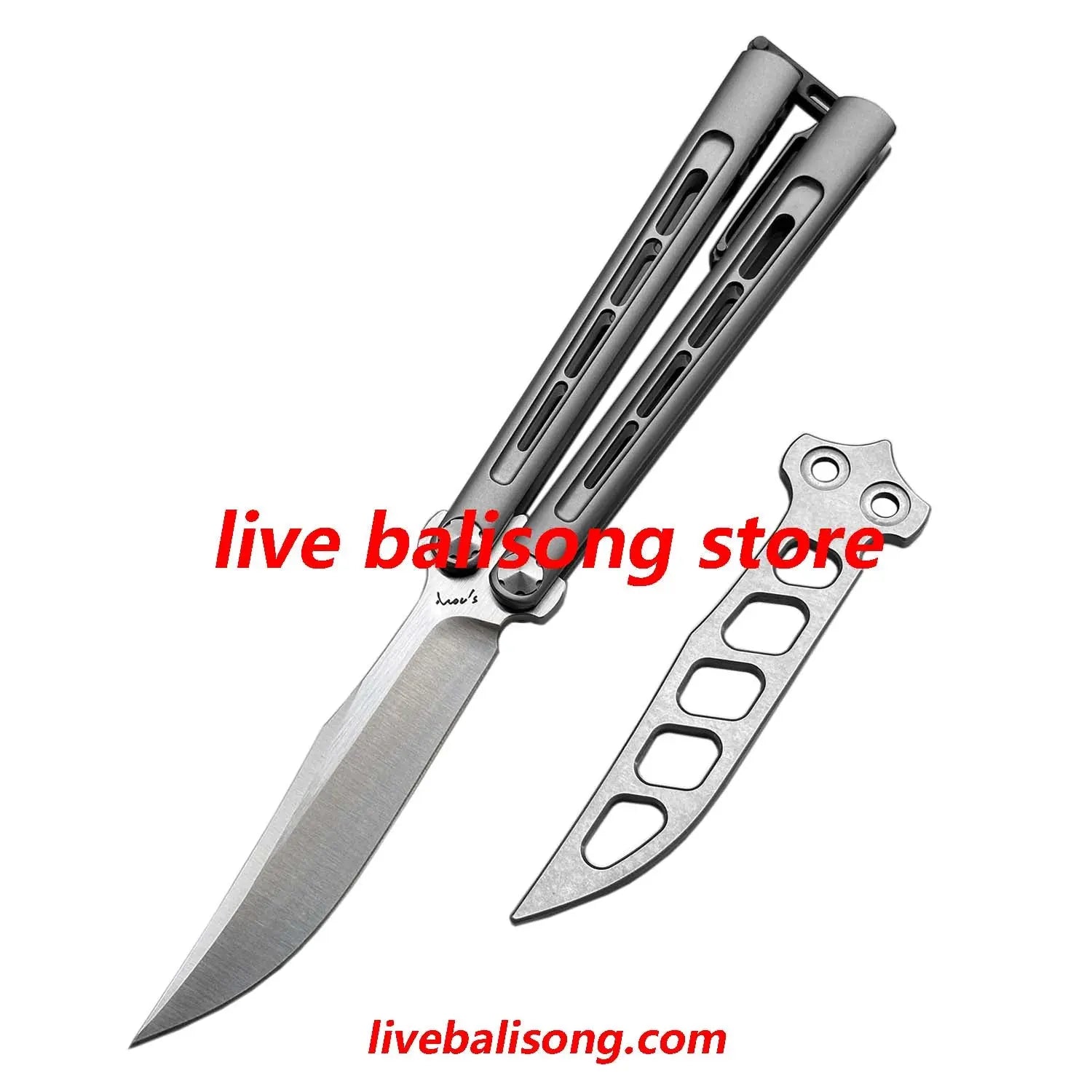 Growl Smallpox Mini Titanium Balisong Sandwich Handle livebalisong