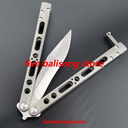Theone EX10 Balisong Clone Titanium Sandwich Handle livebalisong