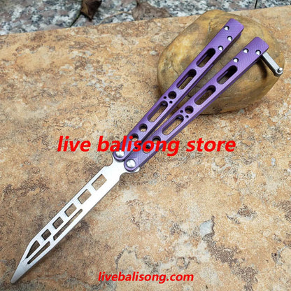 Theone EX10 Balisong Clone Titanium Sandwich Handle livebalisong