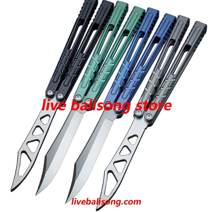 Theone Hammer CHAB Balisong Clone Channel Alpha Beast Titanium Handle livebalisong