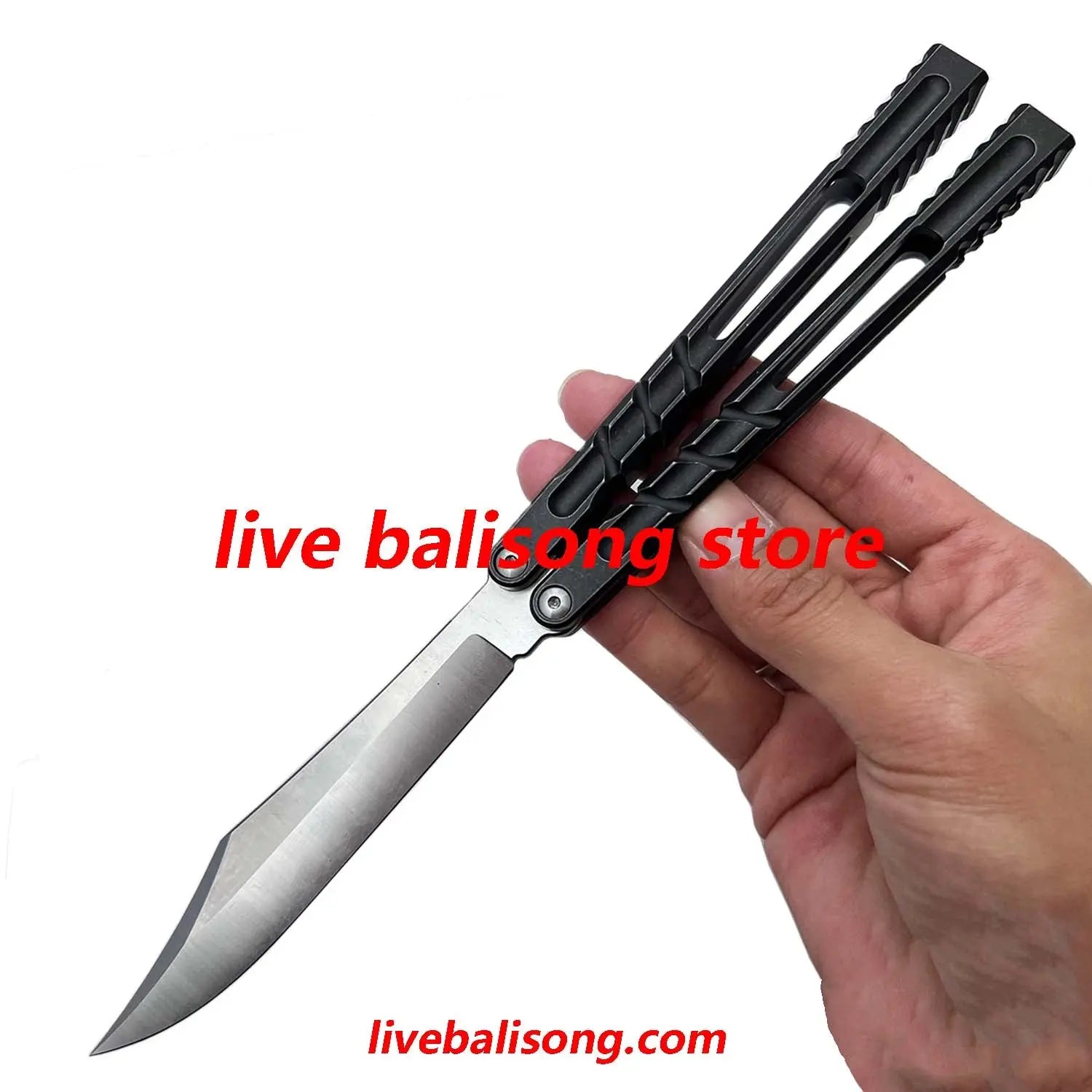 Theone Hammer CHAB Balisong Clone Channel Alpha Beast Titanium Handle livebalisong