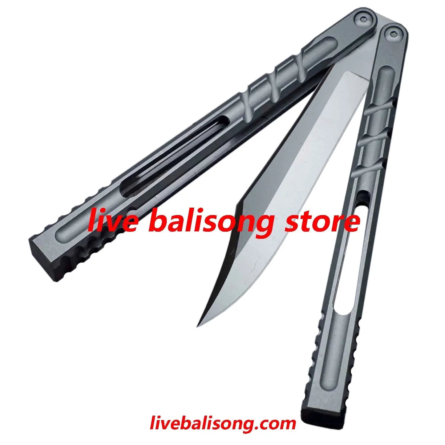 Theone Hammer CHAB Balisong Clone Channel Alpha Beast Titanium Handle livebalisong