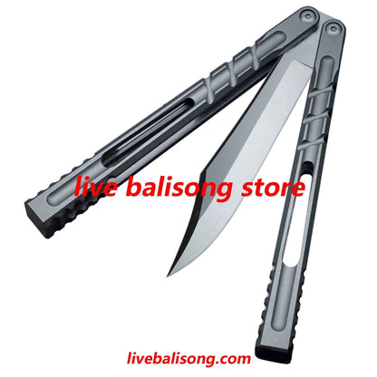 Theone Hammer CHAB Balisong Clone Channel Alpha Beast Titanium Handle livebalisong