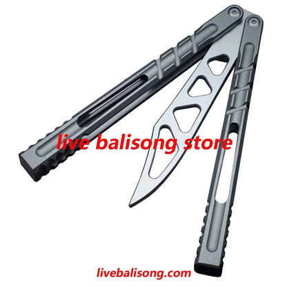 Theone Hammer CHAB Balisong Clone Channel Alpha Beast Titanium Handle livebalisong