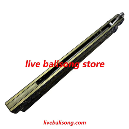 Theone Python Balisong Clone Titanium Handle Damascus Blade livebalisong